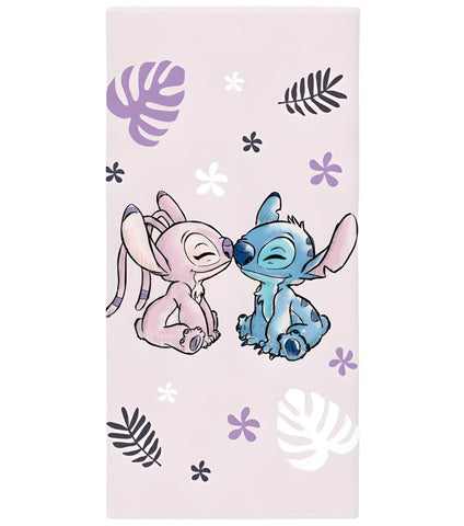 BrandMac Disney Stitch & Angel Beach & Bath Towel 70x140cm, 100% Cotton | Soft & Absorbent Kids Bath & Swim Towel | Official Stitch Towel