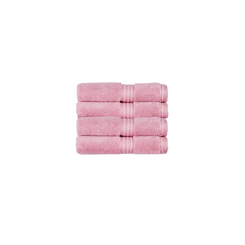 Christy Supreme Hygro 4 Face Cloths Set | Blush Pink | 100% Luxury Supima Cotton | Ultra Soft | Super Absorbent | 650GSM | 4 Wash Cloth Flannels