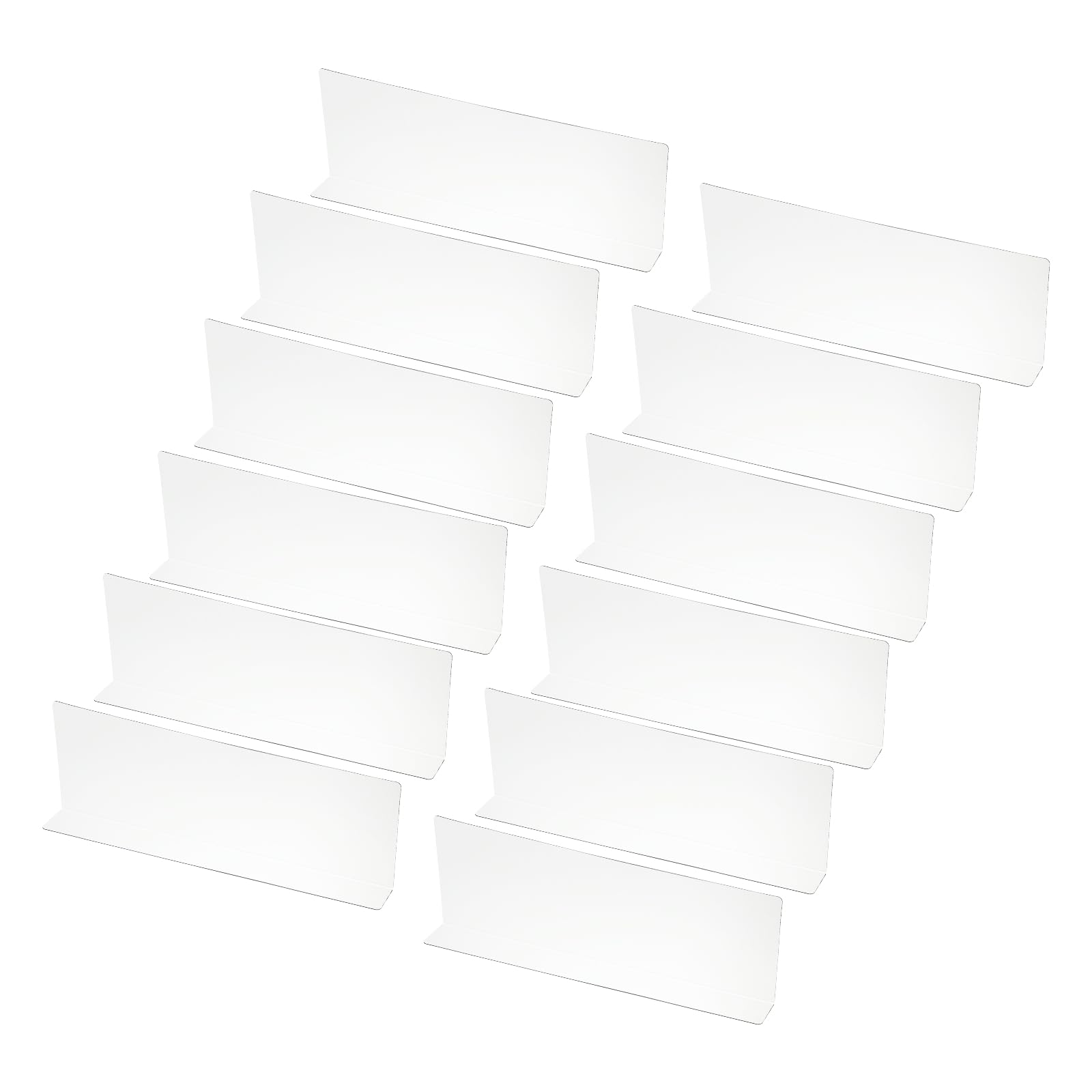 PATIKIL 12 Pack Shelf Dividers for Closet Organization, 350 x 40 x 120mm Acrylic Closets Separator Kitchen Cabinet Shelves Under Bed Blocker for