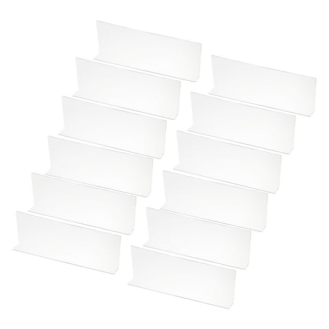 PATIKIL 12 Pack Shelf Dividers for Closet Organization, 350 x 40 x 120mm Acrylic Closets Separator Kitchen Cabinet Shelves Under Bed Blocker for
