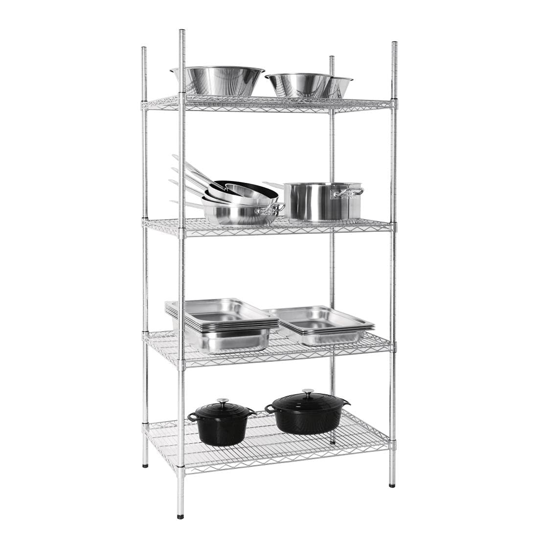 Vogue 13186 4 Tier Wire Shelving Kit 915X610mm Galvanised Zinc Shelf Storage Rack, 1840(h) x 915(w) x 610(d)mm