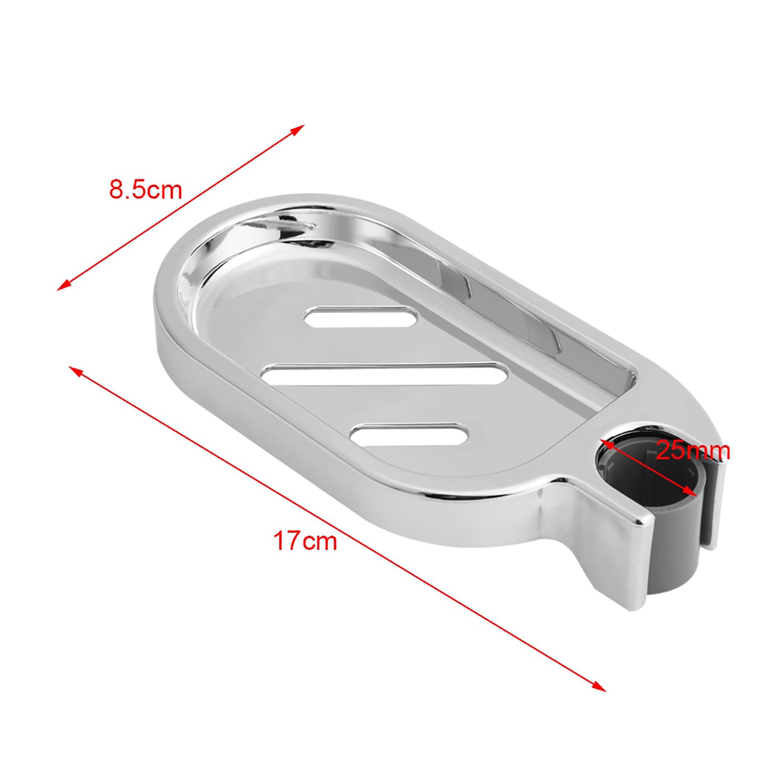 Shower Rail Soap Holder, Soap Dish Holder for Shower, Clips on Bathroom Soap Holders ABS Adjustable Shower Rod Slide with Hollow Out Design for Tube