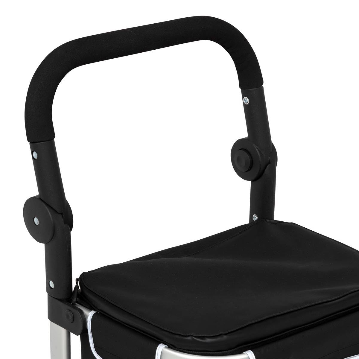 5 five simply smart 5Five 40L Shopping Trolley with Removable Insulated Bag - 2 Heavy Duty Wheels, Adjustable Handles, Multiple Pockets - Black