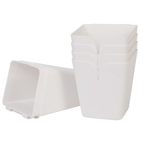 AYVANBER 6 Pack Hanging Cup Holders for Rolling Carts, Trolley Basket Storage,Rolling Cart Accessories, Make Up Pencil Holder, Plant Container (White)