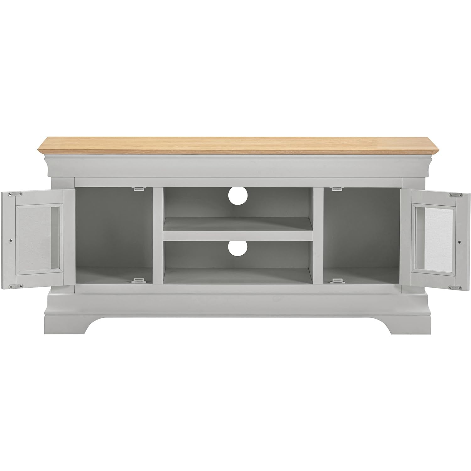 Seconique Bordeaux Small Tv Stand in Pebble Grey/Oak