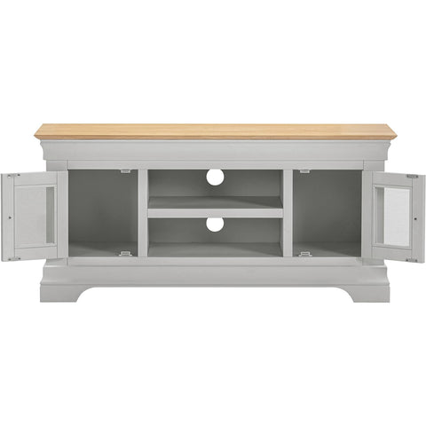 Seconique Bordeaux Small Tv Stand in Pebble Grey/Oak