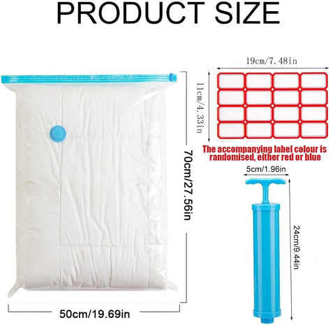 Vacuum Bags,Vacuum Storage Bags for Clothes 50x70cm,4Pcs Vacuum Travel Bag with Pump,Space Saver Baggs,Compression Storage Sealer for Blanket