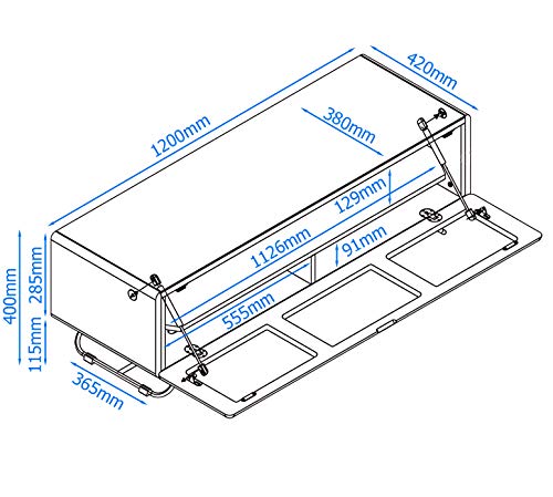Alphason Chromium Concept TV Cabinet - Black, 120 x 42 x 40cm (WxDxH)