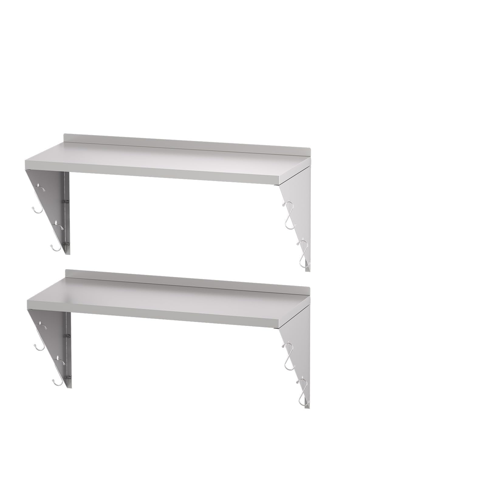 TAIMIKO Stainless Steel Wall Shelf 60x30cm, 2PCS