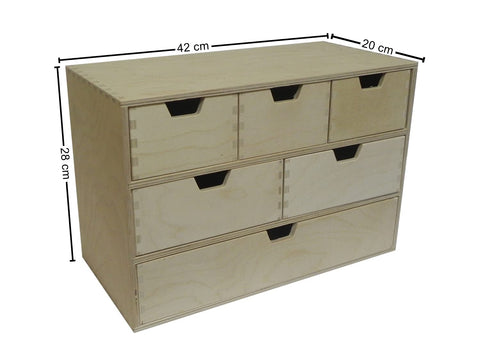 COLLECTOR Wooden World 5 Drawer Plain Wooden Storage Box Chest Cupboard Decoupage Solid Wood Jewellery Chest
