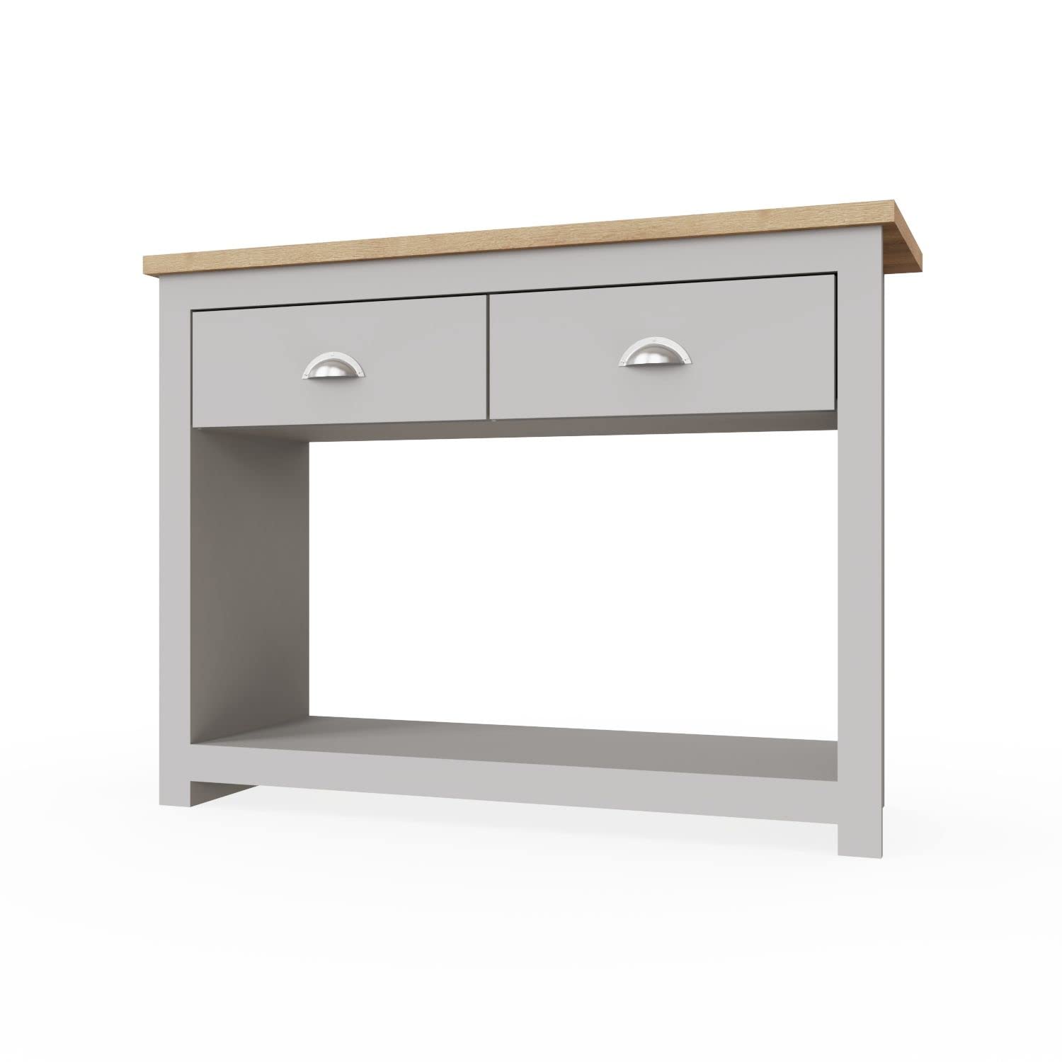 Timber Art Design UK Lisbon Console Hall Way Table with 2 Drawers Rustic Retro Style Hallway Living Room, Bedroom, Office