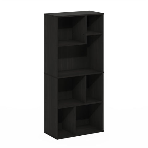 Furinno DALY Book Shelf, 7-Cube Bookshelf, Cube Storage Organizer Bookcase with Irregular Compartments, 9.4 x 18.9 x 42.1, for Living Room, Bedroom