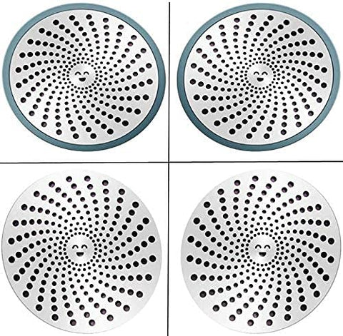 1 Pcs Shower Drain Cover Hair Catcher, Drain Protector Good Grips Easy Clean Strainer Stainless Steel Hair Trap Mesh for Shower Bath Drain Filter