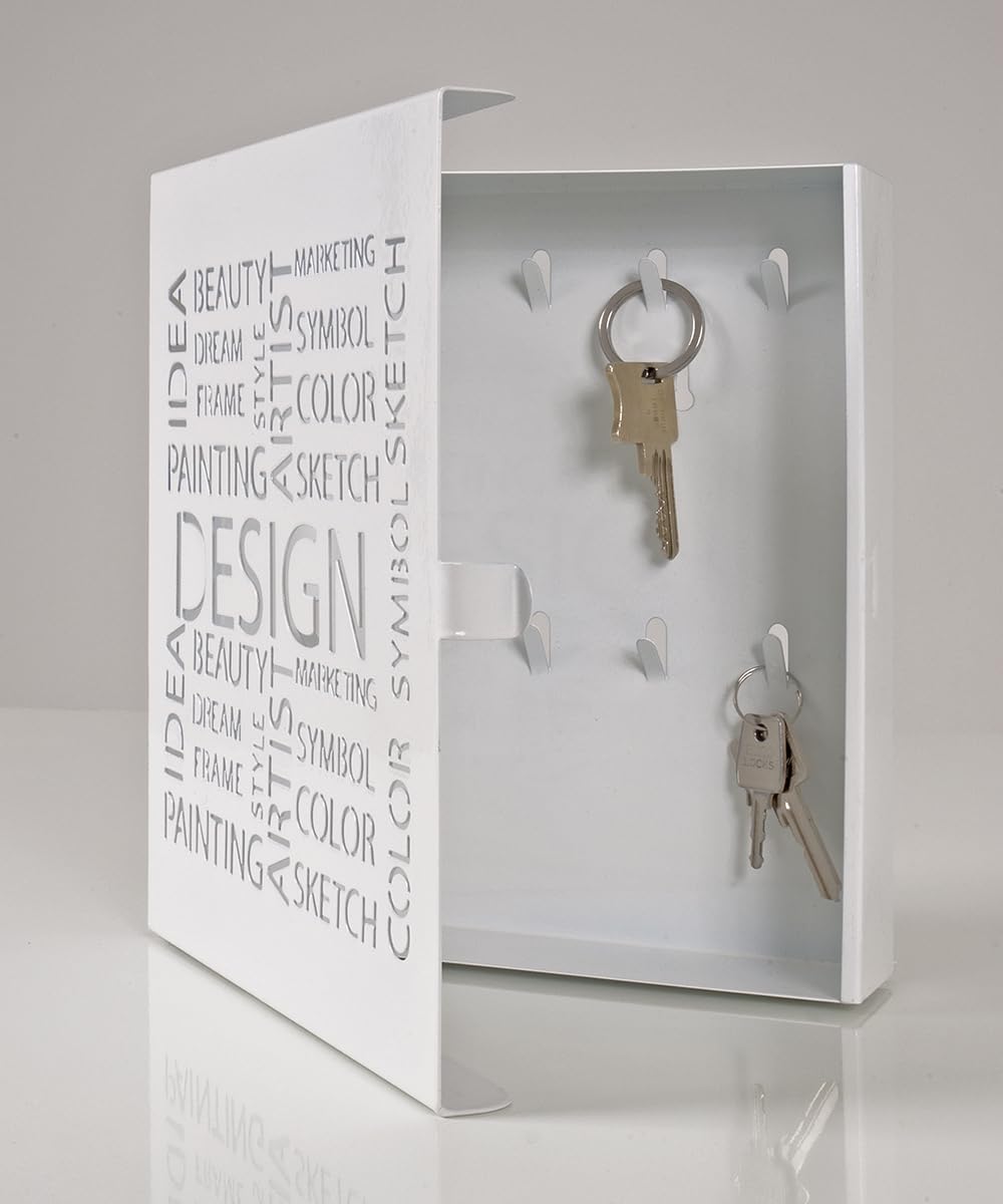 HAKU Key Cabinet key house key organizer key holder keyorganizer white metal - Dimensions: W 22 cm x H 24 cm x D 5 cm Style: Modern
