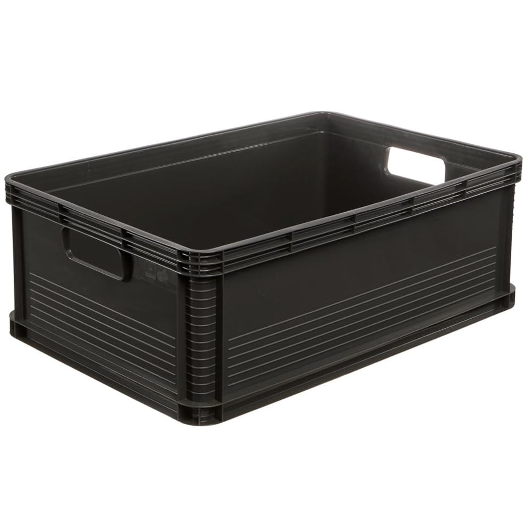 keeeper Strong Transport Box, Acid-Resistant and Food Safe, 60 x 40 x 22 cm, 45 Litre, Robert, Graphite Grey