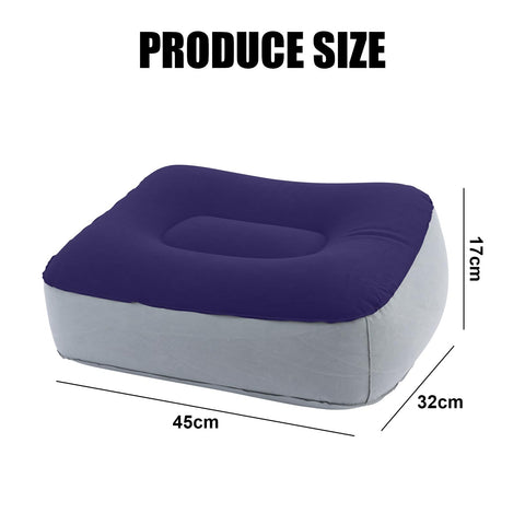 Inflatable Foot Rest for Travel 2 Pack, Inflatable Foot Rest Pillow for Car Office Home (Grey Blue)
