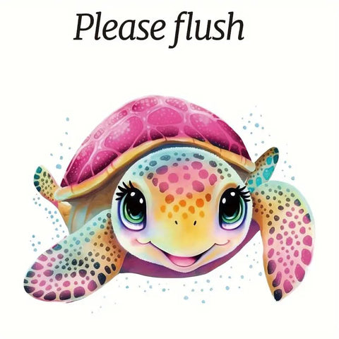Christmas Pink Turtle Toilet Cover Sticker Decals,Spring Flower Leaf Butterfly Waterproof Toilet Lid Tank Seat Decals Cistern Self-Adhesive Bathroom