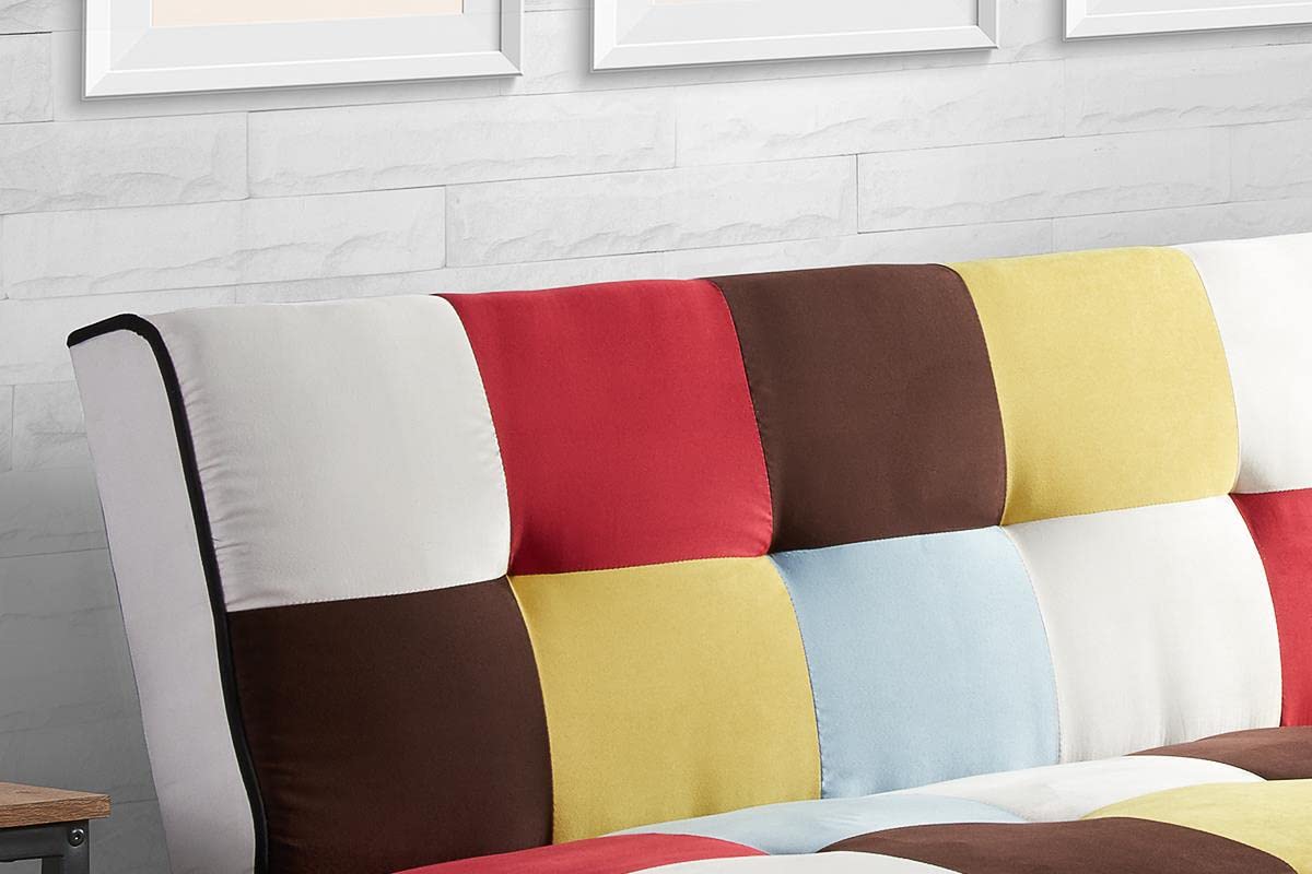 Birlea Multi Coloured Sofa Bed Rainbow 3 Seater Settee Fabric Scandinavian Retro