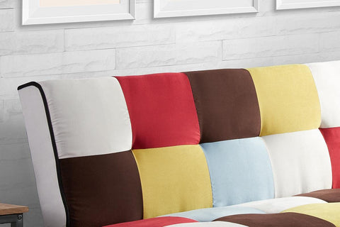 Birlea Multi Coloured Sofa Bed Rainbow 3 Seater Settee Fabric Scandinavian Retro