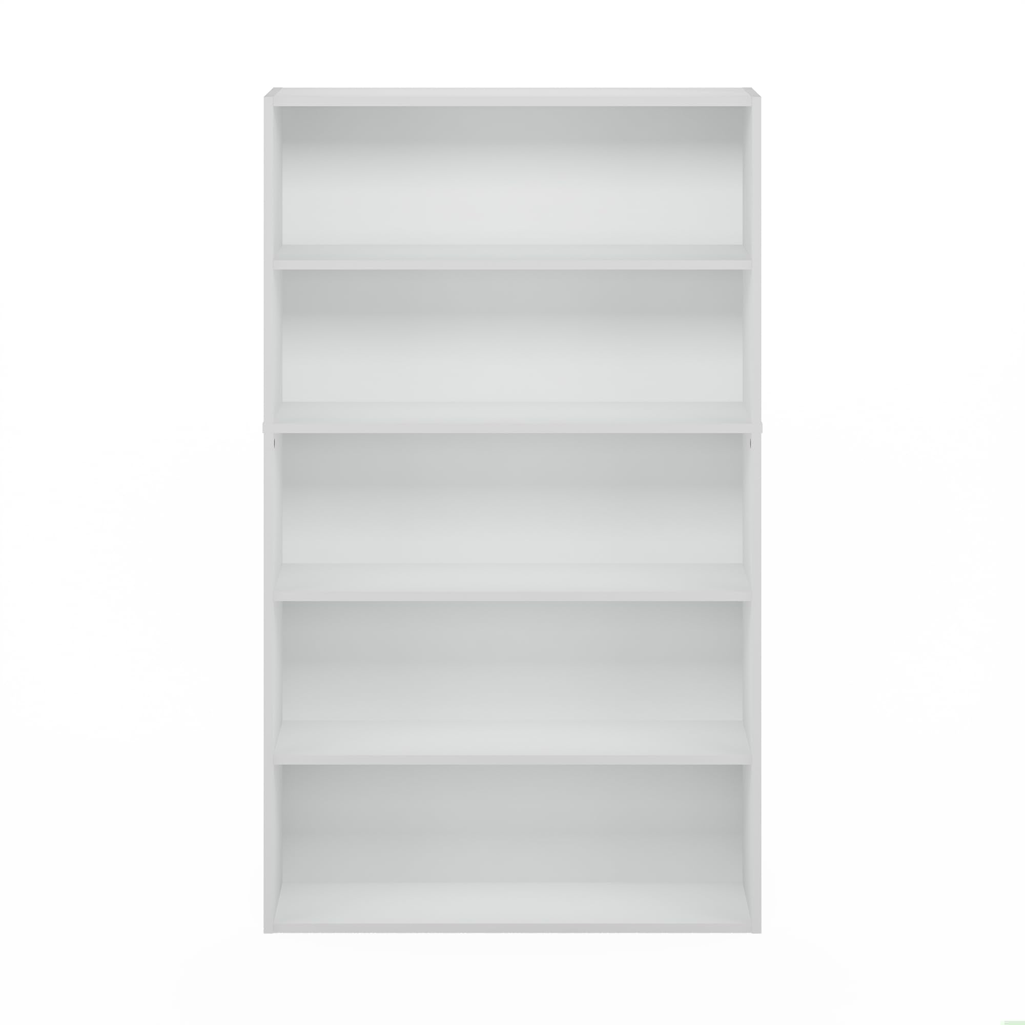 Furinno PASIR Book Shelf, 5-Tier Bookshelf, Bookcase with Open Shelf, 9.4 x 31.5 x 52.7, for Living Room, Bedroom, Home Office, White
