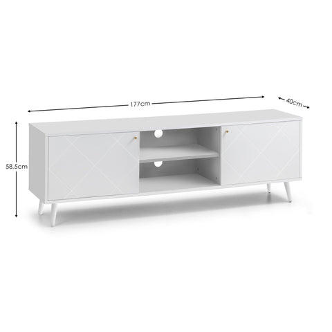 Julian Bowen Moritz TV Unit for up to 65" TVs, White - H58 x W176.5cm