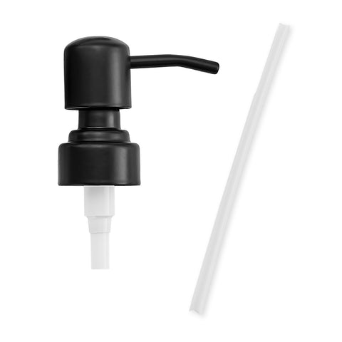 Pollock Pump Dispenser Stainless Steel, Replacement for Standard Neck Size - 26-28 mm Thread Fits Most Hand Soap Dispenser (Black)