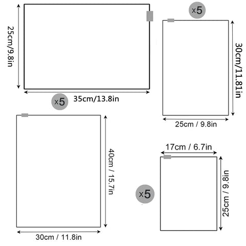 20 Pcs Zip Lock Bags, Travel Storage Clothes Bag, Reusable Hospital Bags