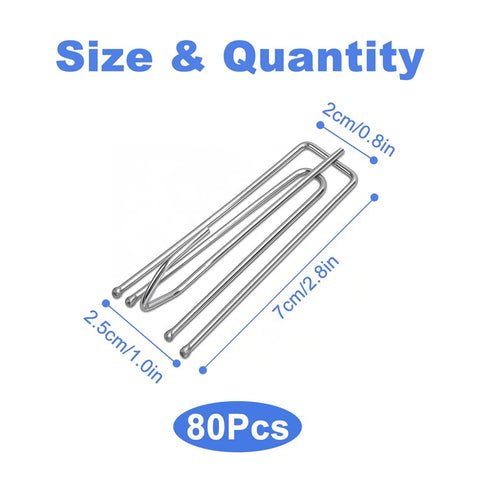 80 Pcs Pencil Pleat Curtain Hooks, Metal Curtain Hooks