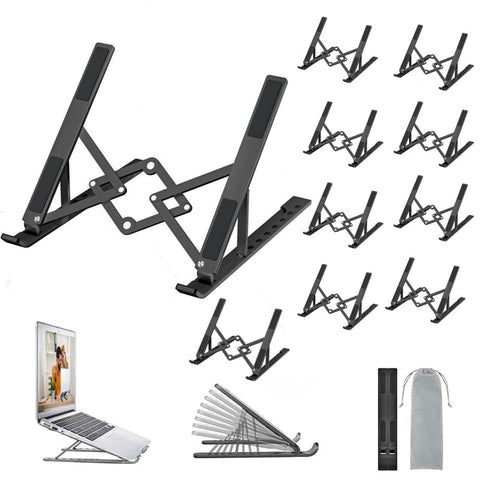 OUGEP Laptop Stand For Desk, 8 Levels Height Adjustable Aluminum Laptop Portable, Compatible with MacBook Air/Pro, HP, ASUS, Dell