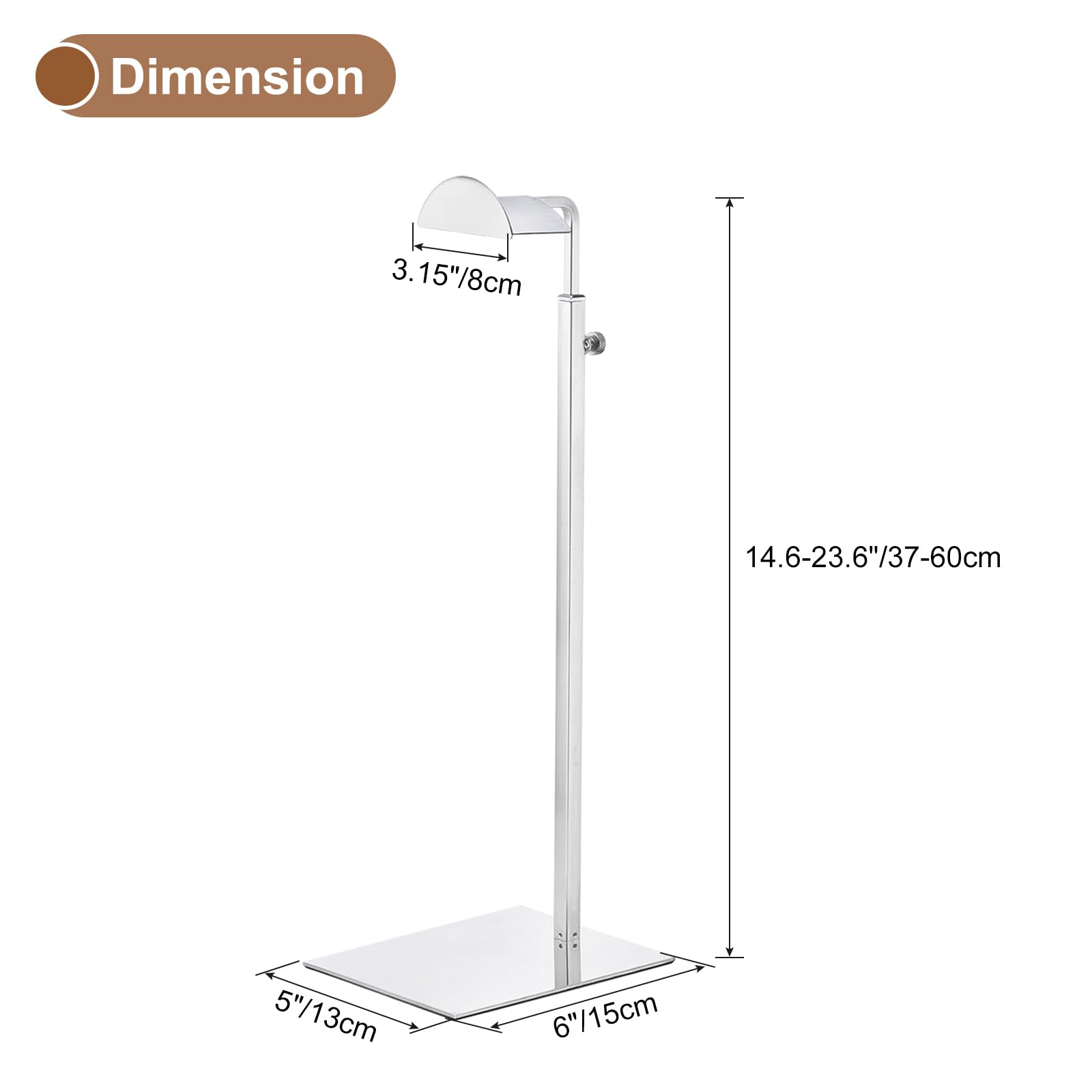 sourcing map Purse Display Stand Set 2 Pack Metal Adjustable Handbag Rack Single Hook Holder for Boutique Store - Silver