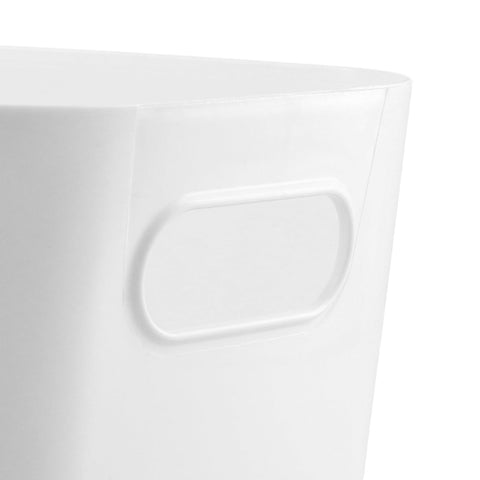 MAHIONG 15 PCS White Plastic Storage Boxes, 25 x 16.5 x 10cm White Storage Baskets with Handle, Kitchen Cupboard Organiser