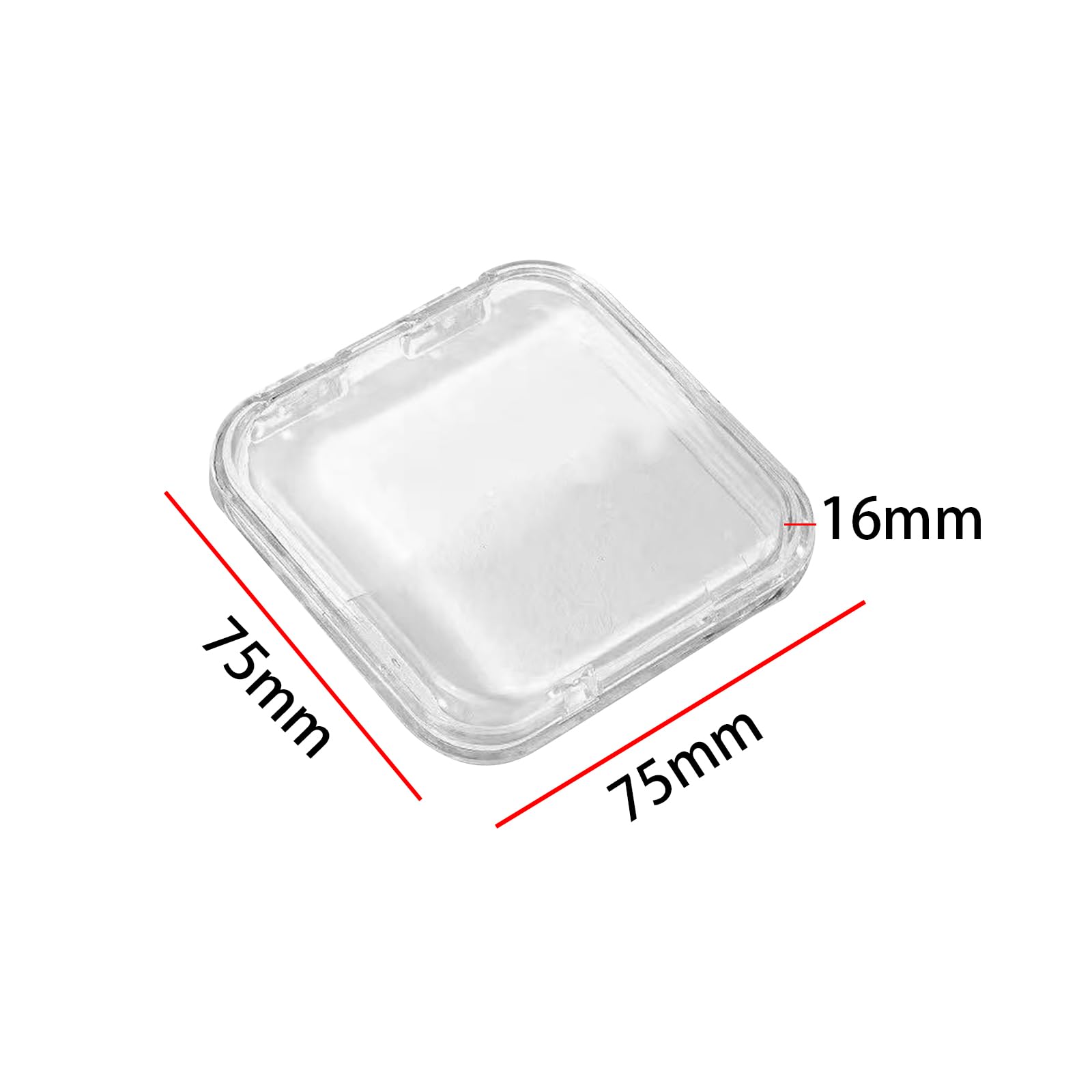 Leliafleury 5Pcs Press on Nail Storage Box 75 * 75 * 16mm Plastic Nail Packaging Boxes Nail Display Storage Case for Home Salon Supplies, Transparent