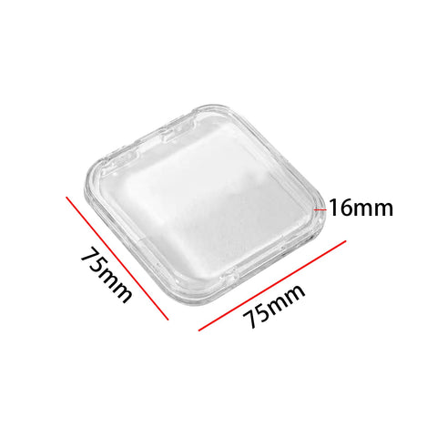 Leliafleury 5Pcs Press on Nail Storage Box 75 * 75 * 16mm Plastic Nail Packaging Boxes Nail Display Storage Case for Home Salon Supplies, Transparent