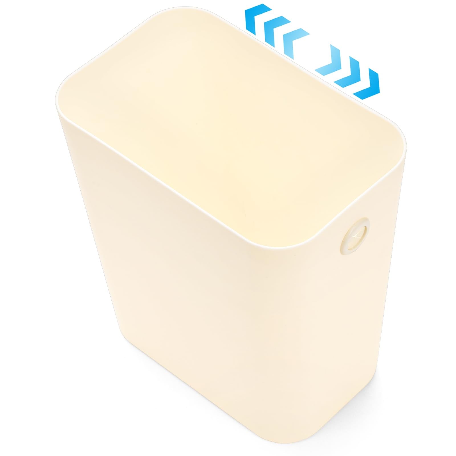 Jucoan 4 Pack Small Plastic Trash Can, Rectangular Slim Narrow Wastebasket