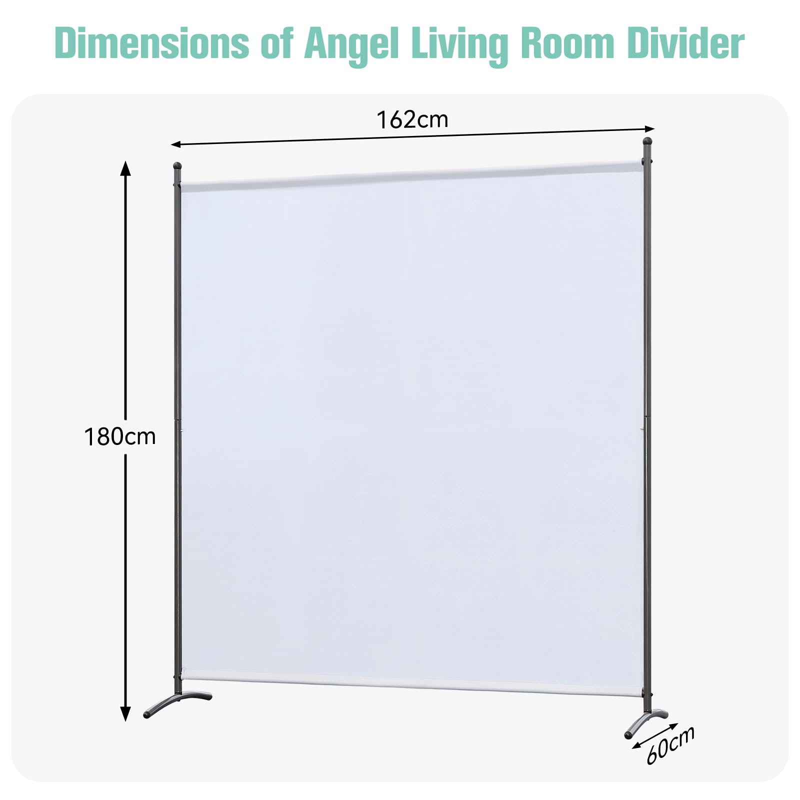 Angel Living 1 Panel Room Divider, Privacy Screen Composed of Polyester Fabric and Sturdy Iron Frame