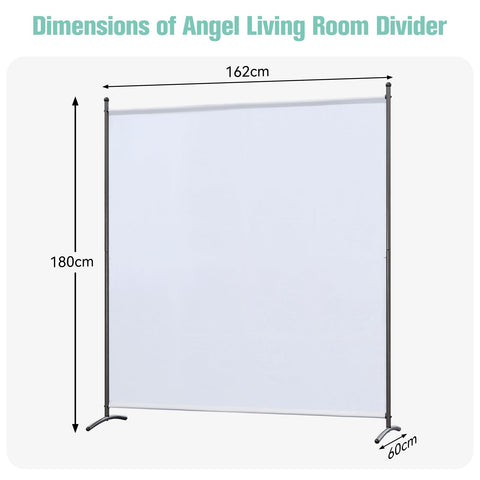 Angel Living 1 Panel Room Divider, Privacy Screen Composed of Polyester Fabric and Sturdy Iron Frame