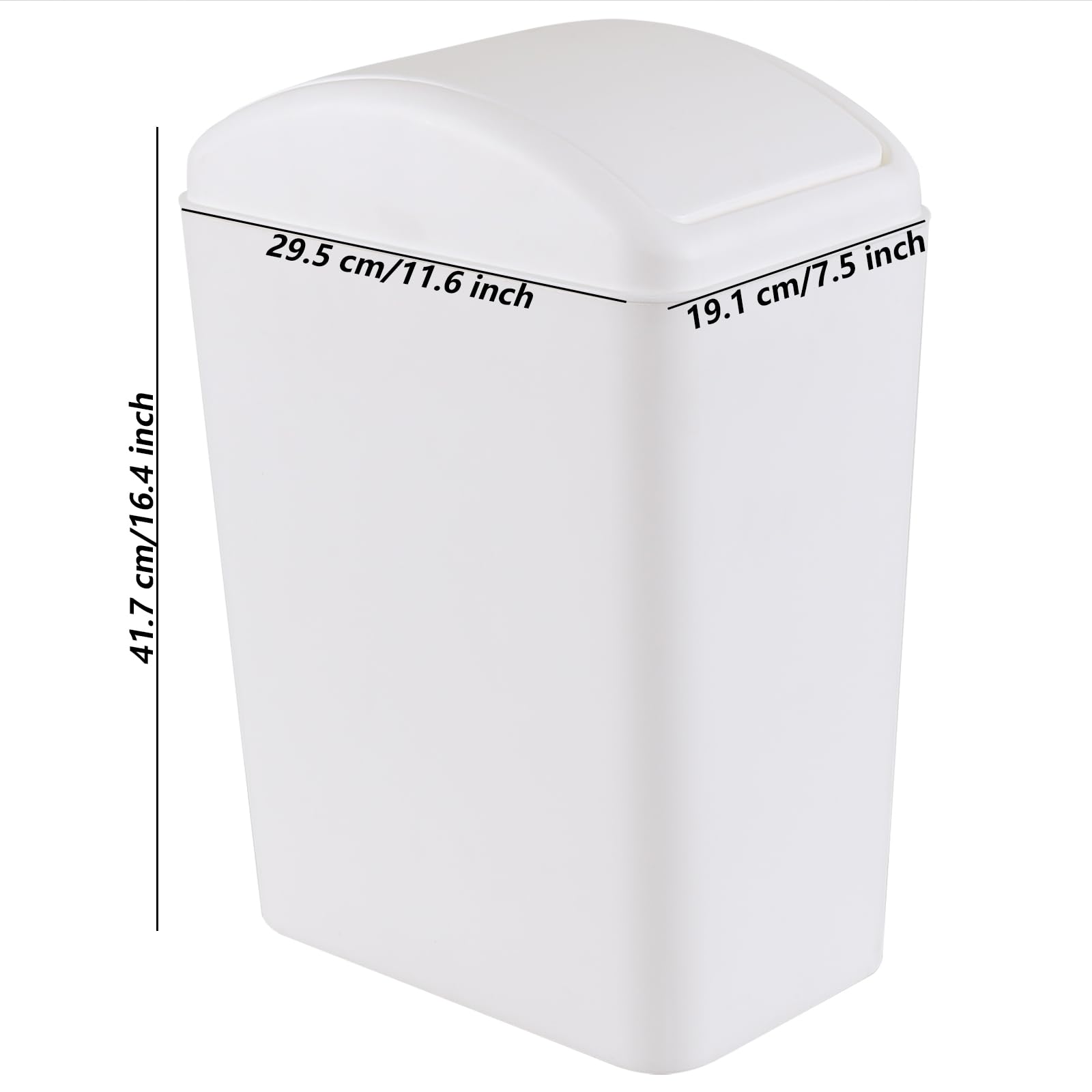 Afromy 15 L Swing Top Trash Can, Slim Kitchen Waste Bin