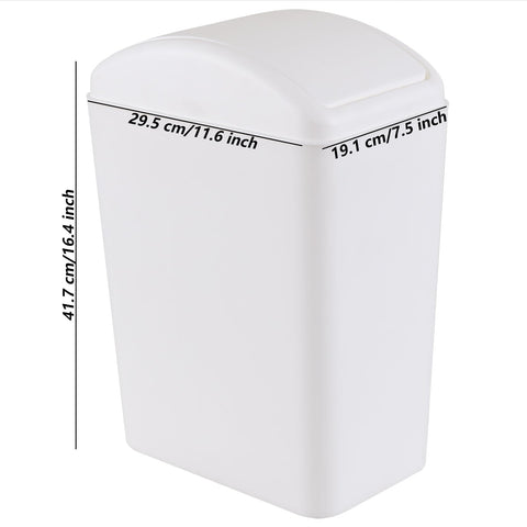 Afromy 15 L Swing Top Trash Can, Slim Kitchen Waste Bin