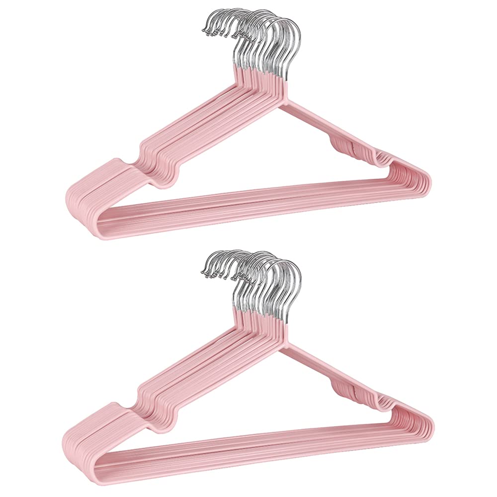DDGAO Premium Rubber Coated Metal Hangers - Heavy Duty - Space Saving Organiser Clothes Hangers For Wardrobes Coat Rack Rails Thin and Non-Slip