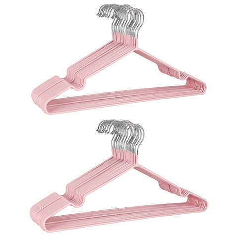 DDGAO Premium Rubber Coated Metal Hangers - Heavy Duty - Space Saving Organiser Clothes Hangers For Wardrobes Coat Rack Rails Thin and Non-Slip