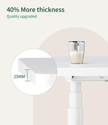 MAIDeSITe Table Top,Desktop for Height Adjustable Electric Standing Desk,White,100 * 60 * 2.5 cm