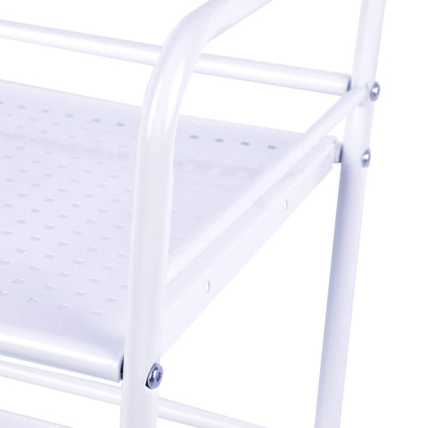 DRM 3 Tier Rolling Storage Trolley Utility Cart, Salon Beauty Trolley with Wheels, Spa System Storage Cart, White