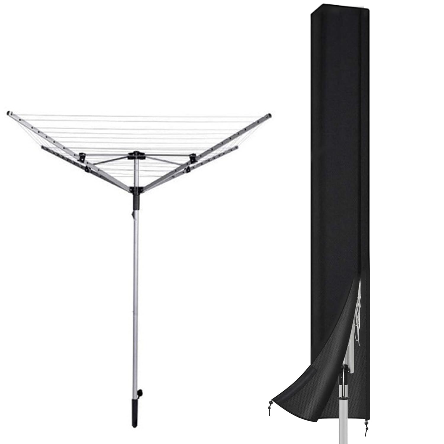 Rotary Washing Line Protective Cover, Universal Waterproof Clothesline Cover, Heavy-Duty, UV Resistant, Fits Up to 16cm x 16cm x 165cm
