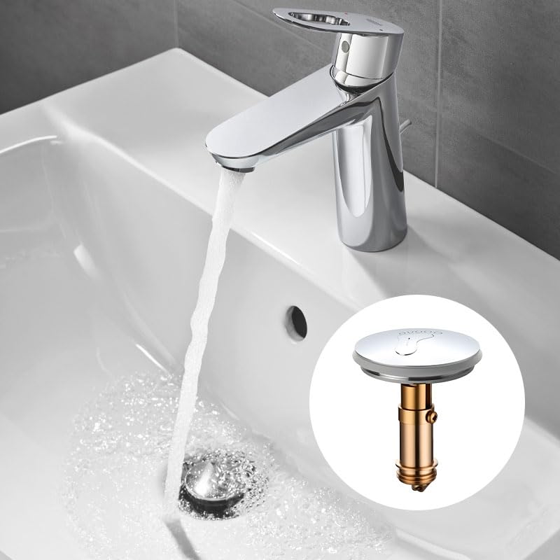 1PCS Pop Up Sink Plugs, Bath Plug Replacement, Click Clack Plug Stopper for Kitchen, Bathroom, Washbasin Bath, 43mm