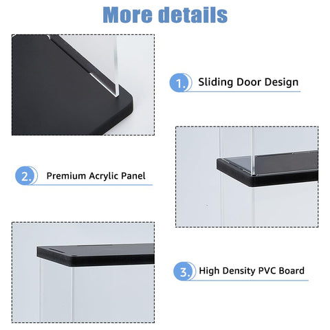 SUPERFINDINGS Acrylic Display Case Clear Wall Mountable Display Case for Collectibles 2 Tier Display Cabinet Box with Black Base Collections Showcase