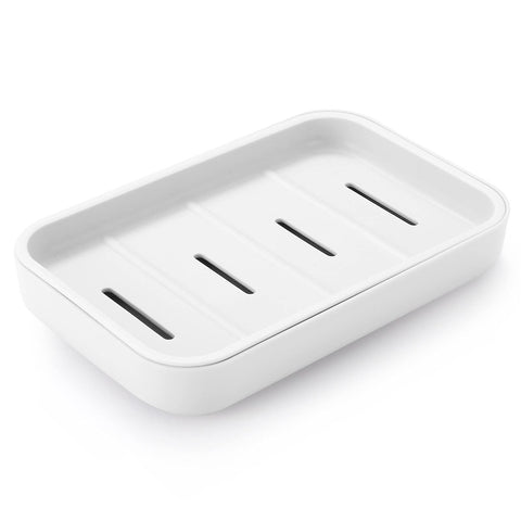 ERKXD Bathroom Soap Dishes Dish Soap Holder with Drain, Soap Saver for Shower, Easy Cleaning, Dry, Stop Mushy Soap (White)