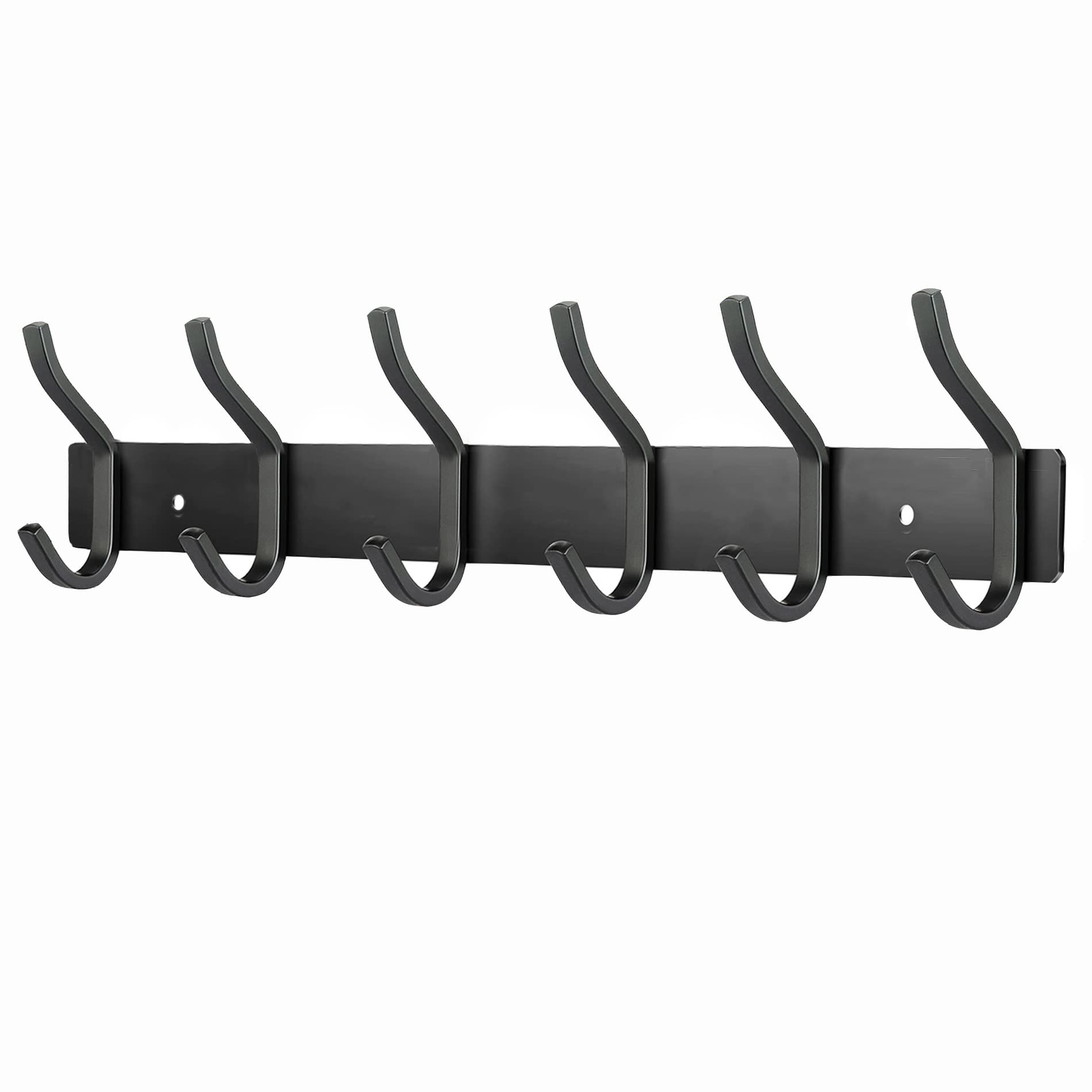 MEIJO Coat Hooks Wall Mounted, Coat Rack Wall Mounted Stainless Steel with 6 Hooks Heavy Duty Coat Hooks for Door, Bedroom, Bathroom, Kitchen