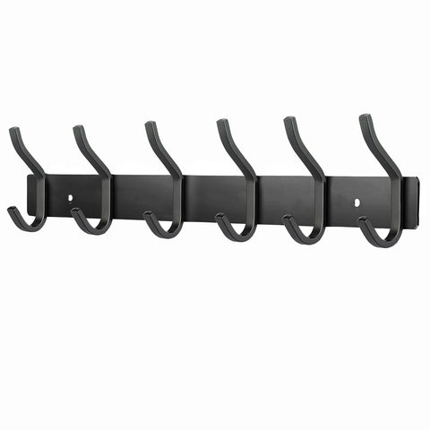 MEIJO Coat Hooks Wall Mounted, Coat Rack Wall Mounted Stainless Steel with 6 Hooks Heavy Duty Coat Hooks for Door, Bedroom, Bathroom, Kitchen