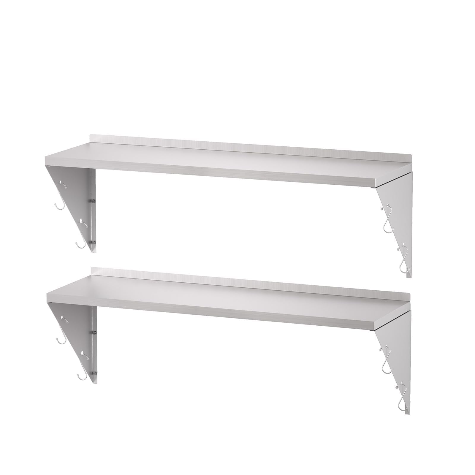 TAIMIKO Stainless Steel Wall Shelf 120x30cm 2PCS
