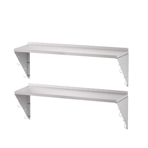 TAIMIKO Stainless Steel Wall Shelf 120x30cm 2PCS